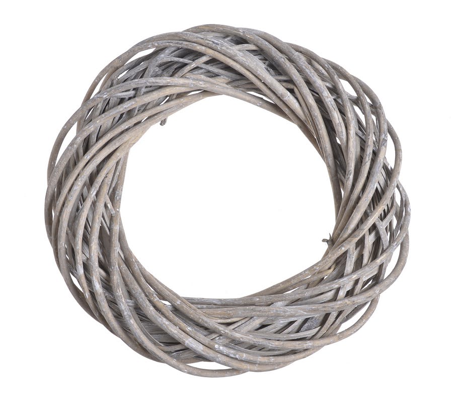věnec z proutí 35 cm - šedá