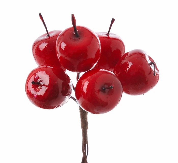 jablíčka na drátku (6 ks) - červené
