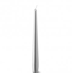 kónická svíce 25 cm - metal stříbrná