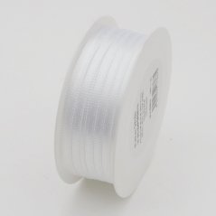 atlasová stuha 3 mm x 20 m - bílá