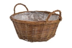 proutěný košík s uchy - přírodní