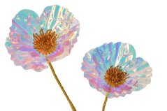 OPALIZZE anemon 3 kvety 67 cm – iridescentná transparentní