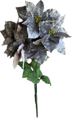 trs vánoční hvězda - šedostříbrná