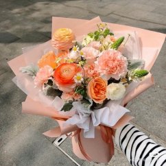 saténová fólie 50 cm - lososová