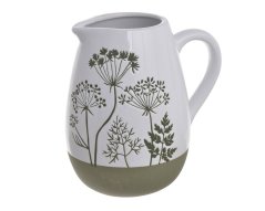 keramický džbánek s lučními květy 16 cm