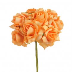 růže pěnová 7 cm (8 ks) - oranžová světlá