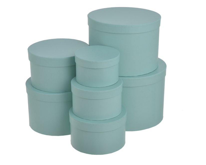 Flowerbox kulatý sada (7 ks) - tyrkysová