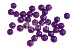 kuličky 1,7 cm + glitter (100 ks) fialová