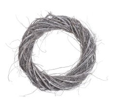 věnec z proutí a révy 35 cm - bělený