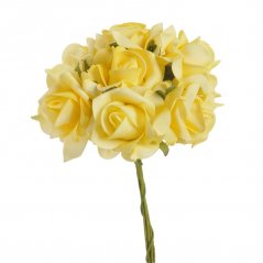 růže pěnová 7 cm (8 ks) - žlutá světlá