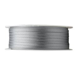atlasová stuha 3 mm x 20 m - šedostříbrná