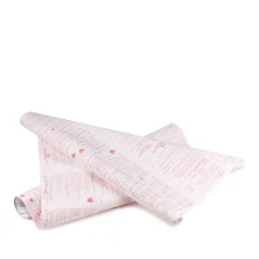 perlová fólie 50 cm - bílá / růžový text