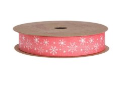 stuha vločka 1,5 cm x 5 m - červená