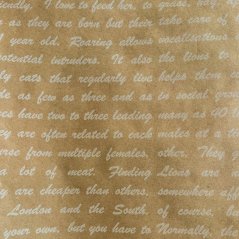 floristický přírodní papír 60 cm - bílý text