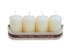 adventní svíce válec 40/70 mm (4 ks) - krém