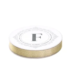 třpytivá látková stuha 1,5 cm x 10 m - zlatá