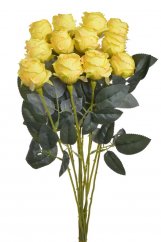 svazek dlouhých růží (12 ks) - žlutá