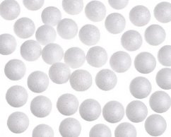 kuličky 10 mm + glitter (+-250 ks), bílá