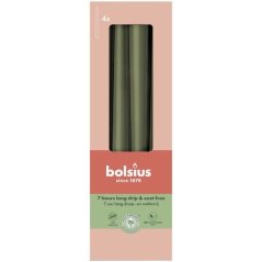 Kónické svíčky Bolsius (4 ks), 245/24 mm, olivově zelená