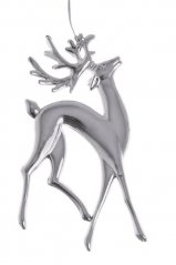 jelen třpytivý na pověšení 14,5 cm - stříbrná
