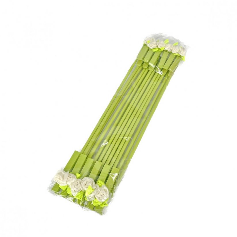 kolíčky s růžičkou (12 ks) - zelená