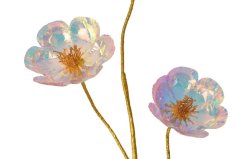 OPALIZZE mák 3 kvety 70 cm – iridescentná transparentní
