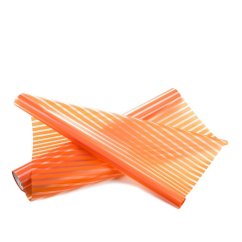 saténová fólie 50 cm - proužek - oranžová