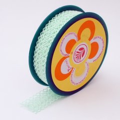 stuha krajka 25 mm - mentolová