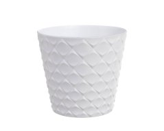 obal na květináč, plast 12 x 1 cm, bílá
