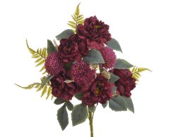 podzimní kytice mix s velkými květy - tm. červená