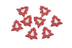 nalepovací stromečky (8 ks) - červená