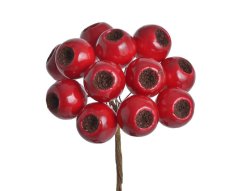 bobule velké na drátku (12 ks) - červená