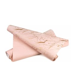 floristický voděodolný papír 50 cm - mramor pudrová/zlatá