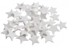 hvězdy glitter (36 ks) - bílá
