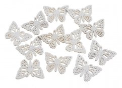 dřevění motýlci (12 ks) - bílá