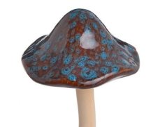 keramický hříbek 29 cm - hnědá