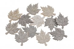 dřevěné listy javor (12 ks) - hnědá/přírodní