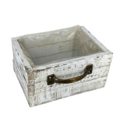 dřevěný šuplík retro - bílý