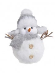 plyšový sněhuláček 15 cm - šedá