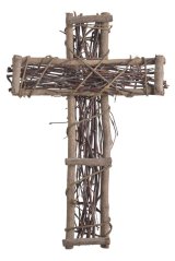 proutěný kříž 40 cm