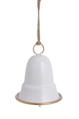 kovový zvonek 14 cm - bílá/zlatá