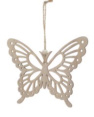 dřevění motýli (2 ks) - bílá/přírodní
