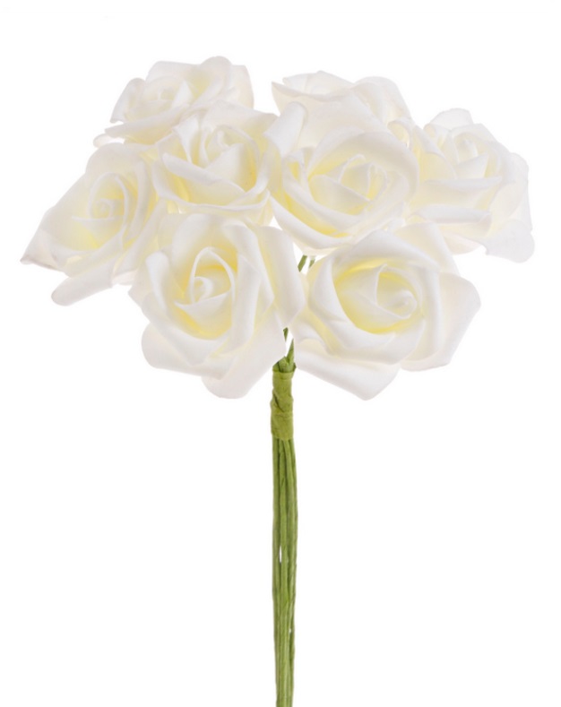 pěnové růže (8 ks) - smetanová