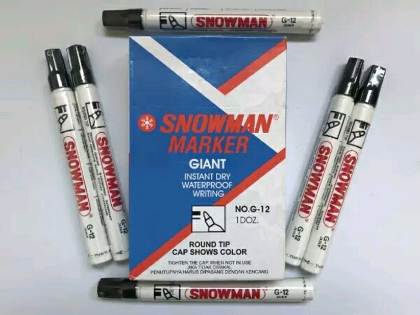popisovač / fix / marker Snowman - kulatý hrot, černý