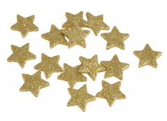 hvězdy glitter (48 ks) - zlatá