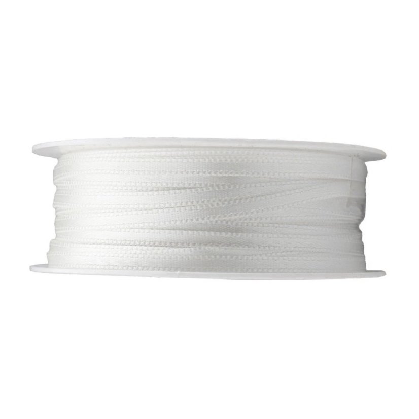 atlasová stuha 3 mm x 20 m - bílá