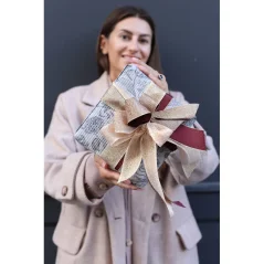 slavnostní stuha 40 mm x 10 m - červená/zlatá