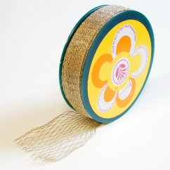 stuha 20 mm x 5 m roztahovací - zlatá