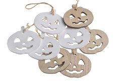 dřevěné výseky - dýně (8 ks) - přírodní/bílá