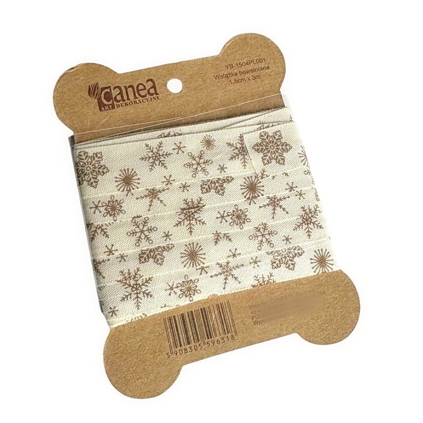 stuha 1,5 cm (3 m) - krém (vločky)